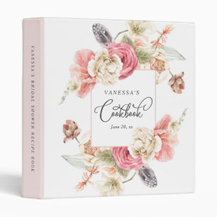 Classeur Cadeau de douche à nuptiale florale, livre de cuis