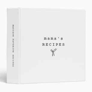 Classeur Cadeau de fête des mères Recettes personnalisées d