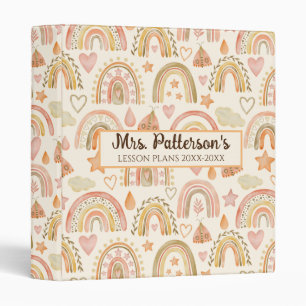 Classeur Cadeau de l'enseignant moderne Earthy Boho Rainbow
