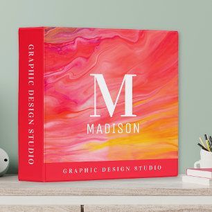 Classeur Cadeau de nom de monogramme abstrait tendance pour