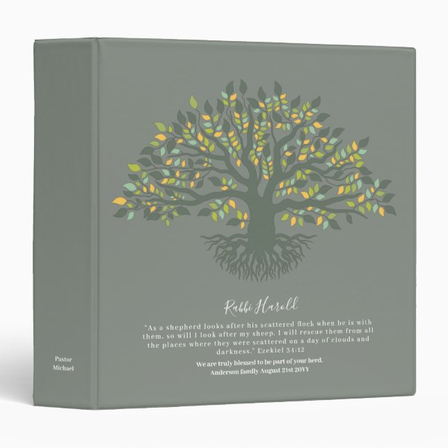 Classeur Cadeau de Remerciement RABBIN, Ezekiel 34 3 Classe (Devant/Côté)