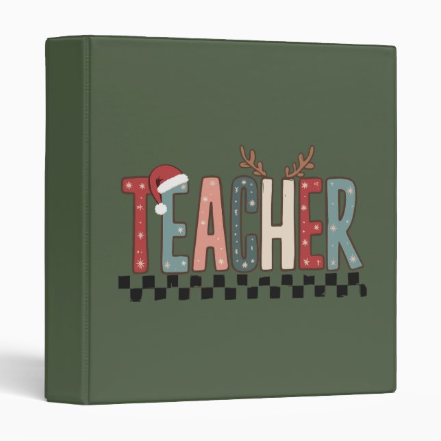 Classeur Cadeau Enseignant Noël Pour Enseignants Vacances D (Devant/Côté)