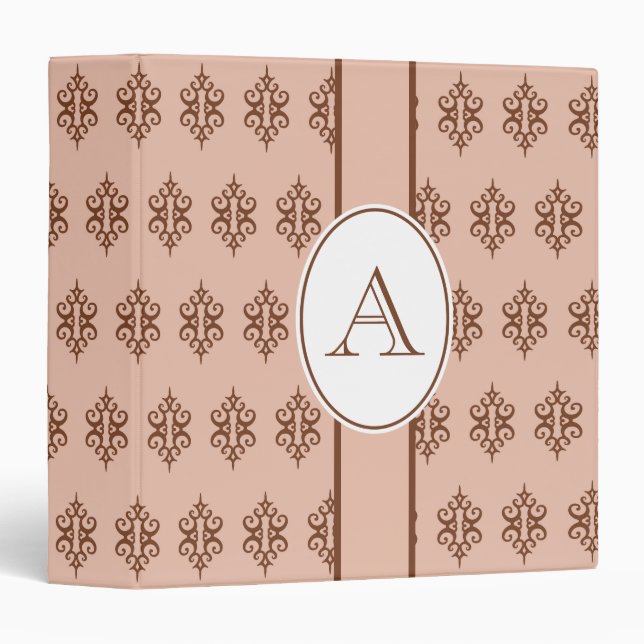 Classeur Cadeau Monogramme Mariage rose (Devant/Côté)