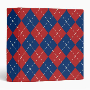 Classeur Cadeau Organisateur Argyle Rouge Bleu