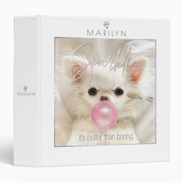 Classeur Cadeau souvenir de chien mignon | Sparkle Le minus (Devant/Côté)