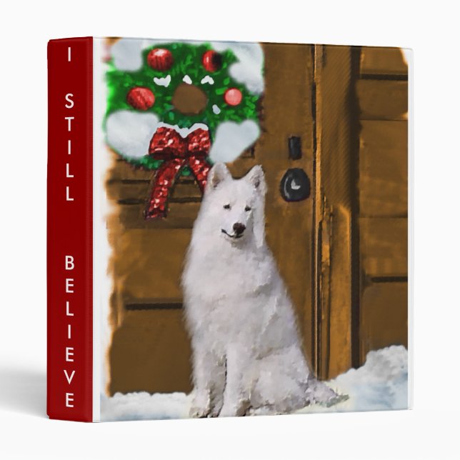 Classeur Cadeaux de Noël Samoyé (Devant/Côté)
