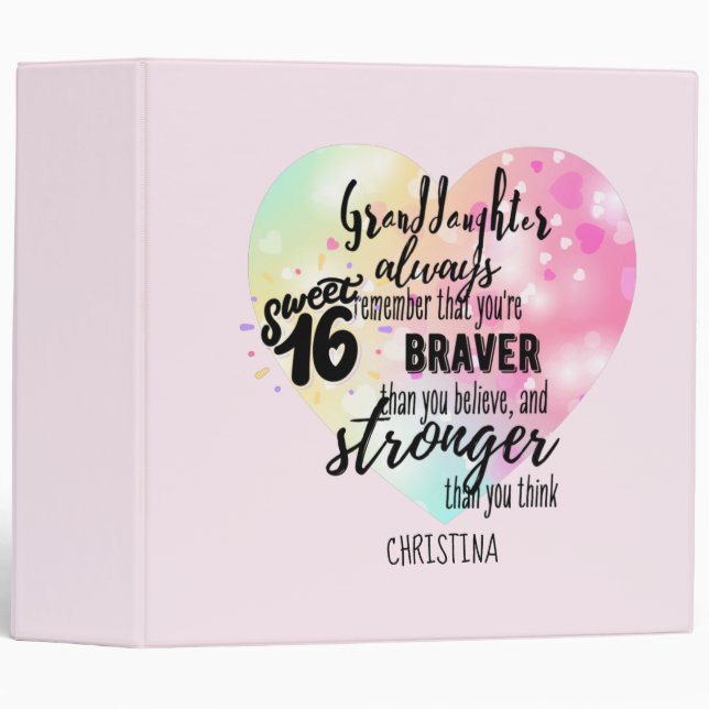 Classeur Cadeaux GRANDAUGHTER personnalisés | Citations mig (Devant/Côté)