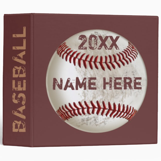 Classeur Cadeaux personnalisés de base-ball pour des (Devant/Côté)