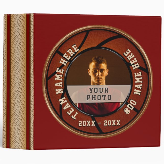 Classeur Cadeaux personnalisés d'équipe de basketball, clas (Devant/Côté)