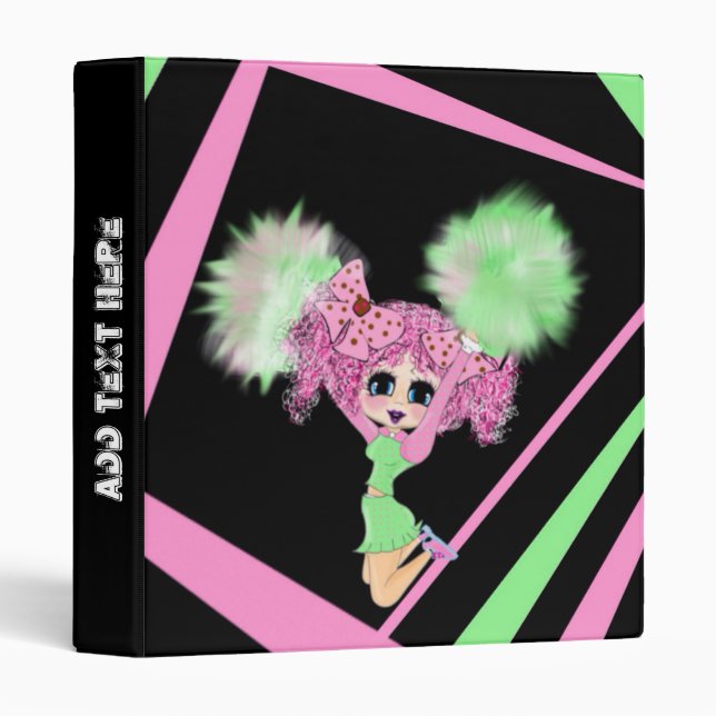 Classeur Cadeaux Pom-pom girl personnalisés (Devant/Côté)