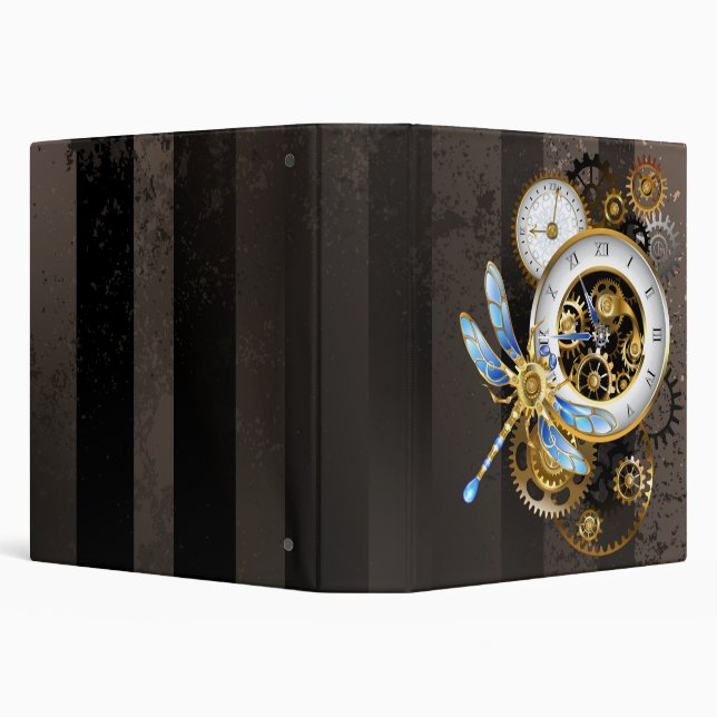 Classeur Cadran Steampunk avec libellule (Arrière-plan)