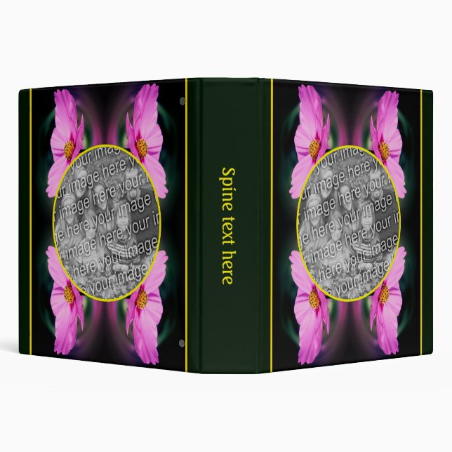 Classeur Cadre de fleur de cosmos rose Créer votre propre p (Arrière-plan)