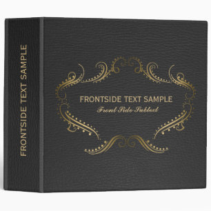 Classeur Cadre d'impression or en cuir noir clair