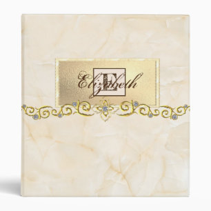 Classeur Cadre doré, Diamants, Marbre, Monogramme
