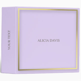 Classeur Cadre doré pastel violet simple