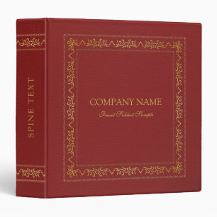 Classeur Cadre en cuir rouge Vintage or
