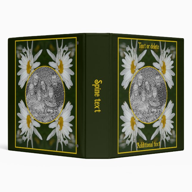 Classeur Cadre Fleur Blancs Ajouter Votre Propre Photo (Arrière-plan)