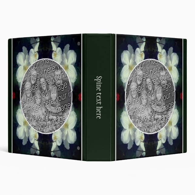 Classeur Cadre Fleurs Clematis Blanches Créez Votre Propre  (Arrière-plan)