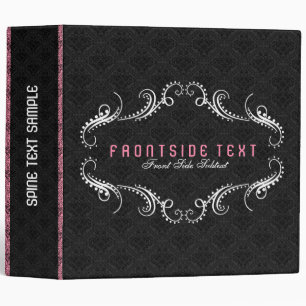 Classeur Cadre floral noir et blanc 2