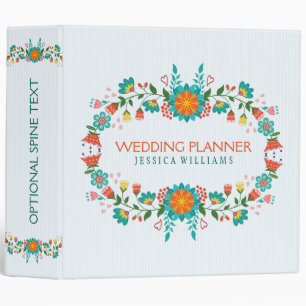 Classeur Cadre Floral Retro Coloré