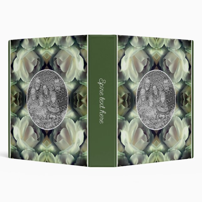 Classeur Cadre Floral Rose Blanche Ajouter Votre Propre Pho (Arrière-plan)