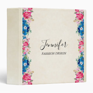 Classeur Cadre rose et bleu Fleur Fleur Faisant