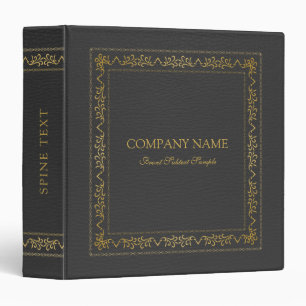 Classeur Cadre Vintage or en cuir noir