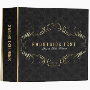 Classeur Cadres floraux noir et or 2