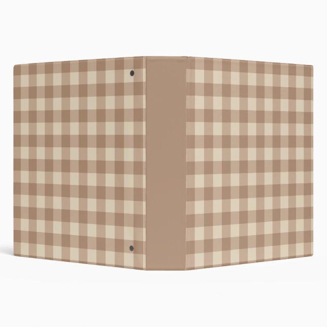 Classeur Café esthétique Beige et blanc En vichy Motif (Arrière-plan)