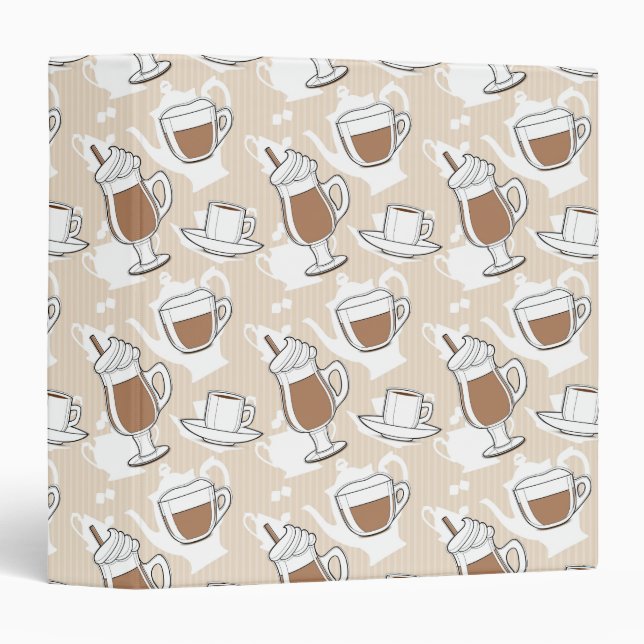 Classeur Café, motif doux (Devant/Côté)