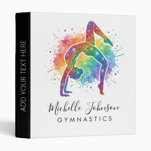 Classeur Cahier à anneaux personnalisé Gymnastique Paillett