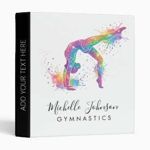 Classeur Cahier à anneaux personnalisé Gymnastique Paillett