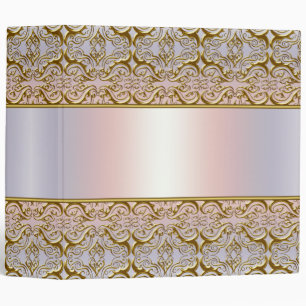 Classeur Cahier damassé or pastel élégant
