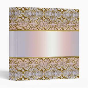 Classeur Cahier damassé or pastel élégant
