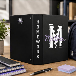 Classeur Cahier de devoirs Prépa Garçon Moderne Monogrammé
