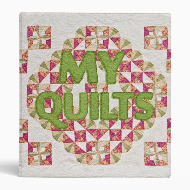 Classeur Cahier de notes à motif faux quilt quaker (Devant)