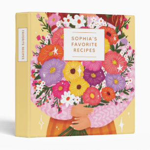 Classeur Cahier de Recette Personnalisé Fleurs Colorées Ann