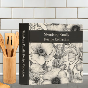 Classeur Cahier de Recettes de Famille Fleur Moderne Esquis