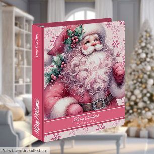 Classeur Cahier de recettes de Noël Pinkmas avec nom