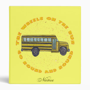 Classeur Cahier personnalisé avec roues d'autobus scolaire