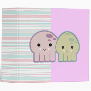 Classeur Cahier rayé joli calmar et pieuvre Kawaii