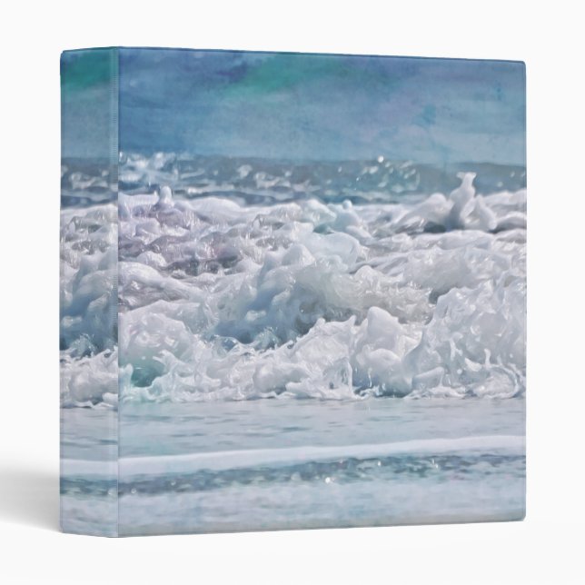 Classeur Cahier relié Art de plage Vagues océaniques (Devant/Côté)