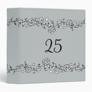 Classeur Cahier relié pour anniversaire de mariage d'argent