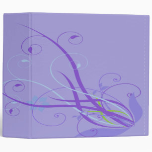 Classeur cahier tourbillon floral violet