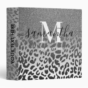 Classeur Calligraphie Empreinte de léopard parties scintill