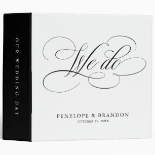 Classeur Calligraphie moderne intemporelle noir & blanc mar