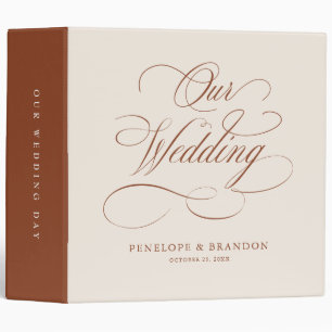 Classeur Calligraphie moderne mariage en terre cuite intemp