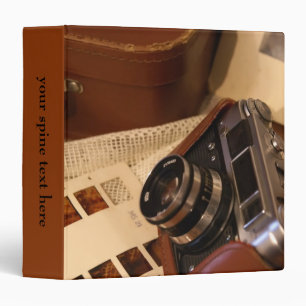 Classeur Caméra analogique vintage en coque marron cuir