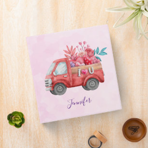 Classeur Camion d'amour mignon avec Coeur Cargo Aquarelle
