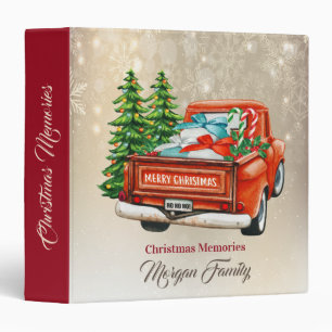 Classeur Camion Rouge Sapin de Noël Christmas